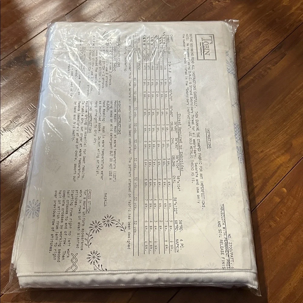 Vintage Tobin Sparkling Spring Embroidery Kit 58x104 Tablecloth NOS Easter USA